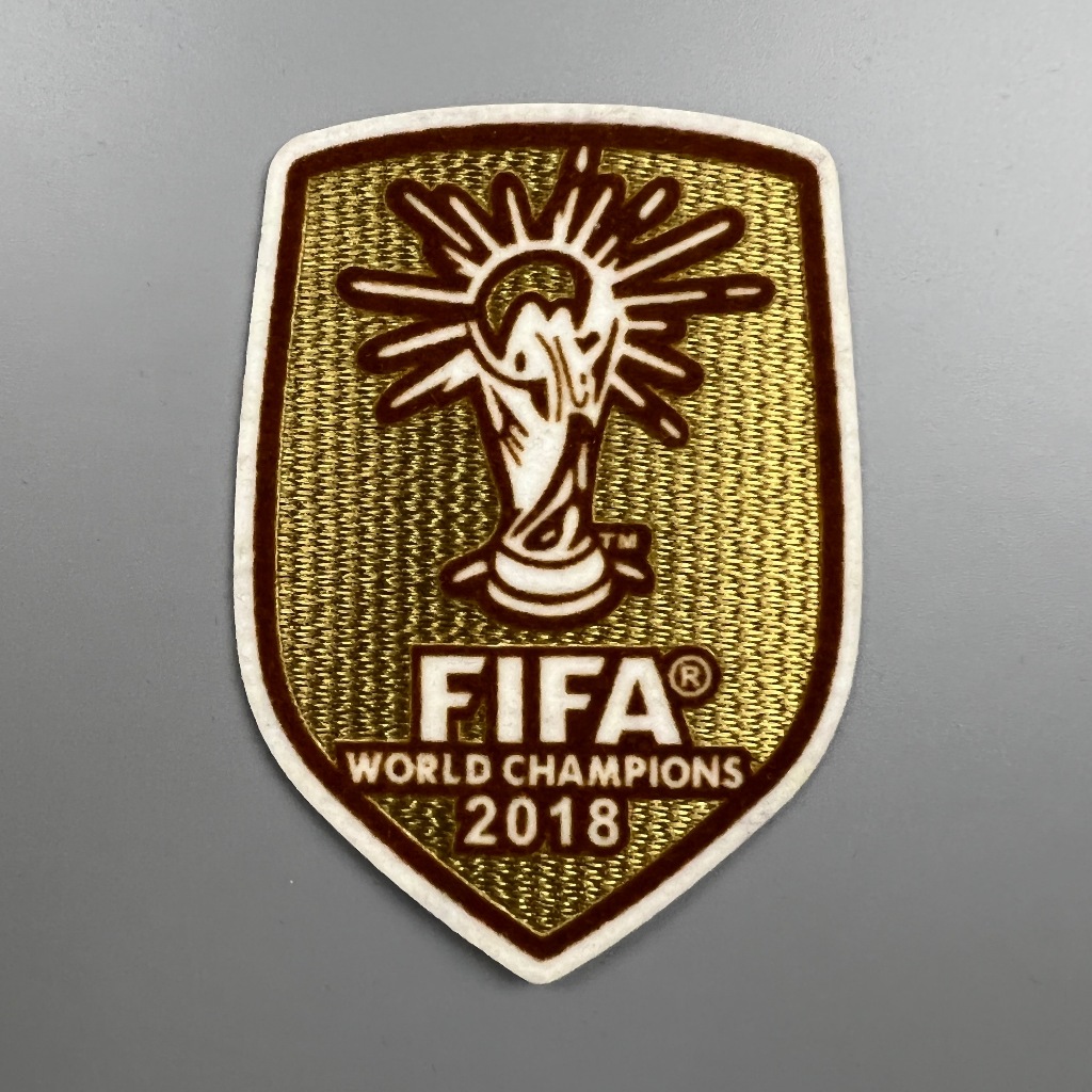 อาร์ม เสื้อฟุตบอล ย้อนยุค กัมมะหยี่ แชมป์บอลโลก 2018 สีทอง Worldcup Patch Badge Football Shirt France