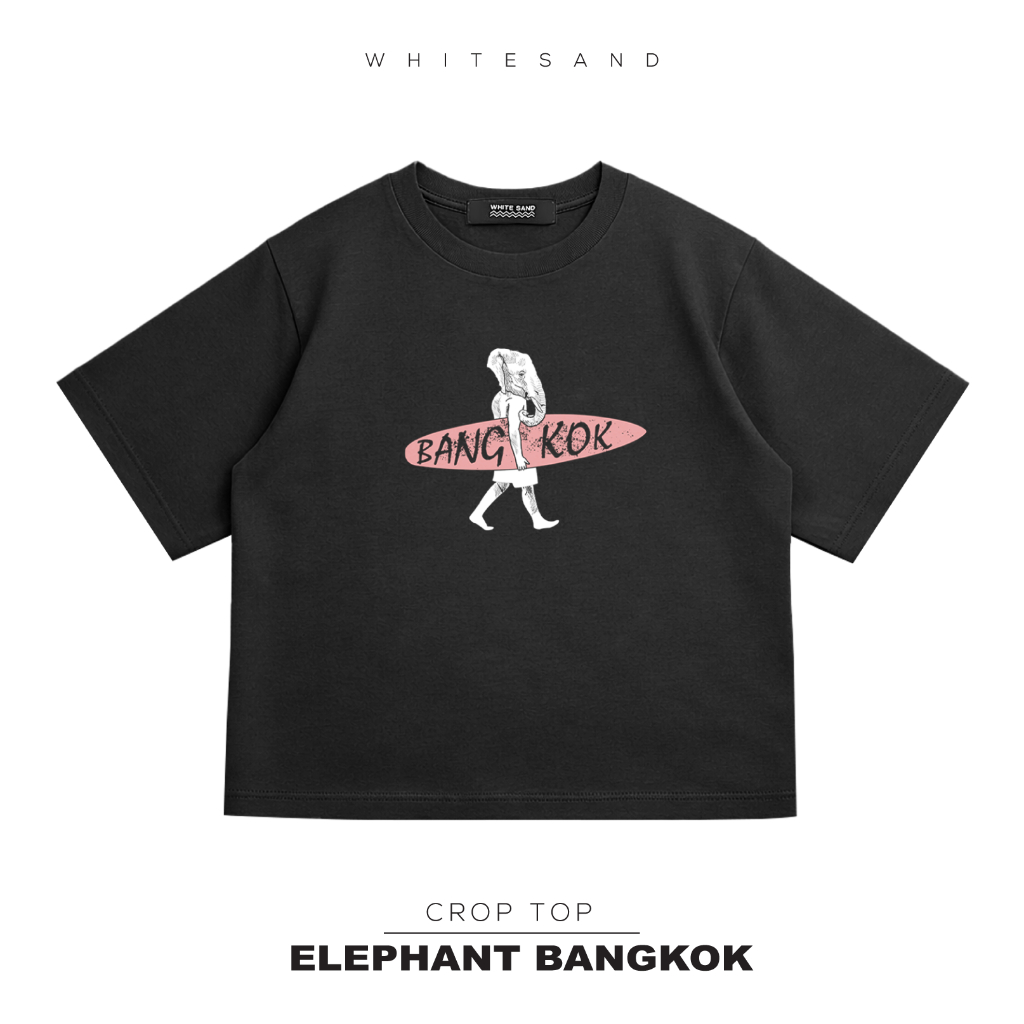 WhiteSand Crop Top | เสื้อครอป ลาย Elephant Bangkok