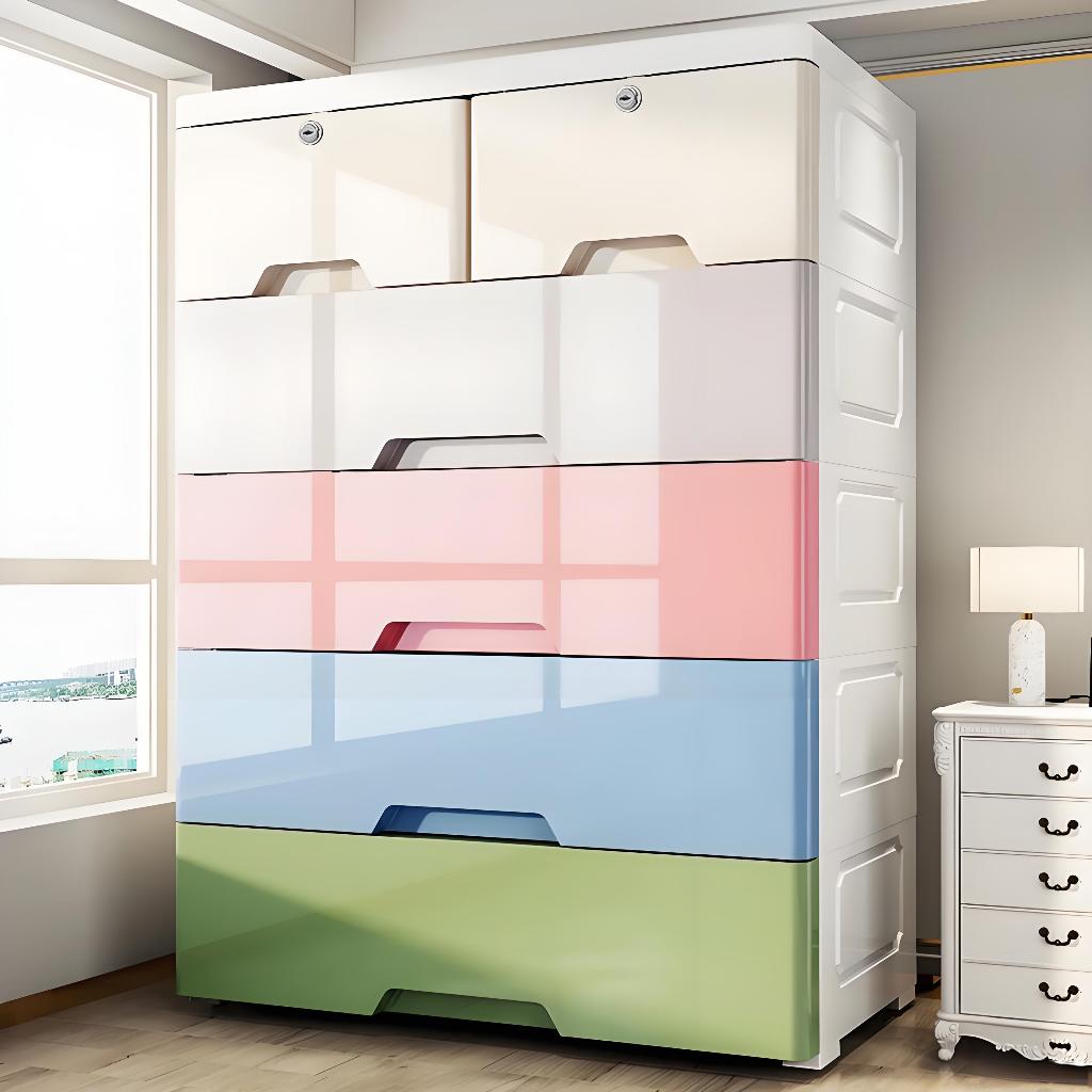 ลิ้นชักเก็บของ ตู้ลิ้น ตู้ลิ้นชักพลาสติกหลายชั้น เพิ่มหนาตู้ 4/5 ชั้น ตู้เก็บของใช้  ลิ้นชักใส่เสื้อผ้า ตู้ลิ้นชั ลิ้นชั