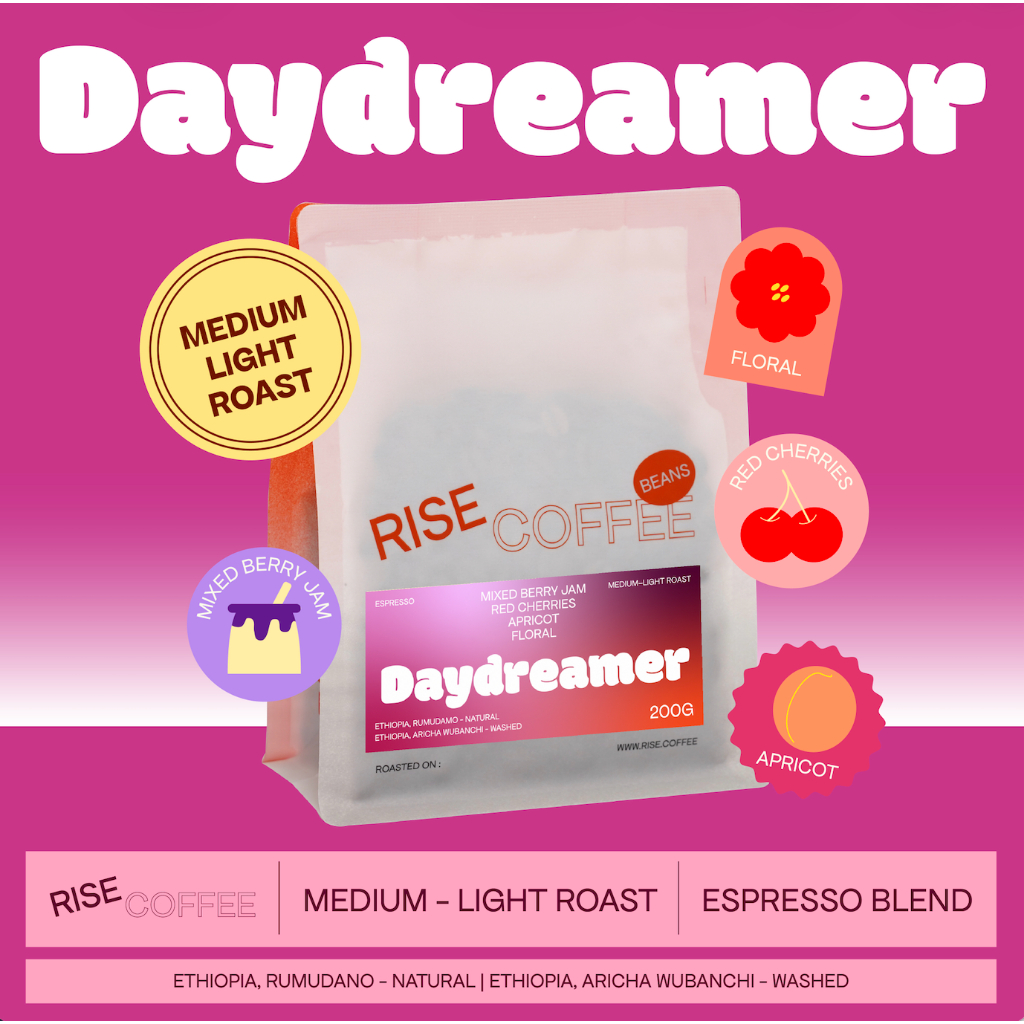 RISE COFFEE เมล็ดกาแฟ Ethiopia คั่วกลางอ่อน Daydreamer โทนฟรุตตี้สุดๆ การันตีด้วยรางวัลระดับโลก