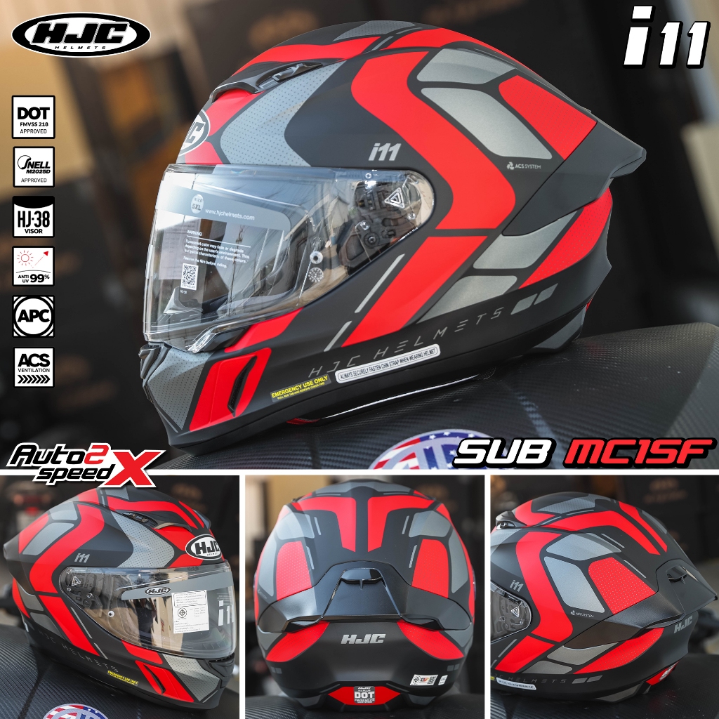 หัวโต มีไซส์ M-5XL หมวกกันน็อค HJC i11 รุ่นใหม่ล่าสุด มาตรฐาน SNELL และ DOT - รูปที่ 4
