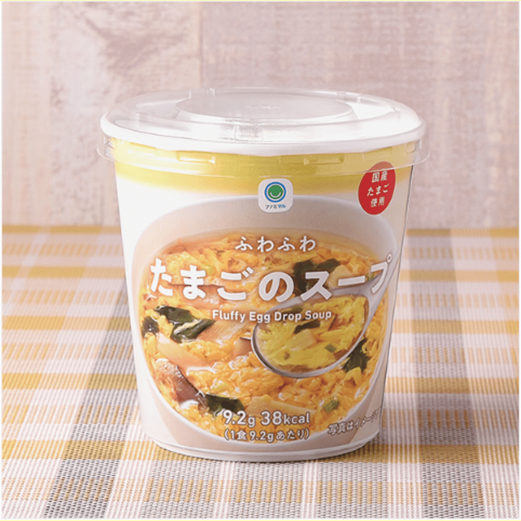 FamilyMart Fluffy Egg Soup Balanced Texture Flavor Shiitake Wakame Japanese Instant Soup Cup