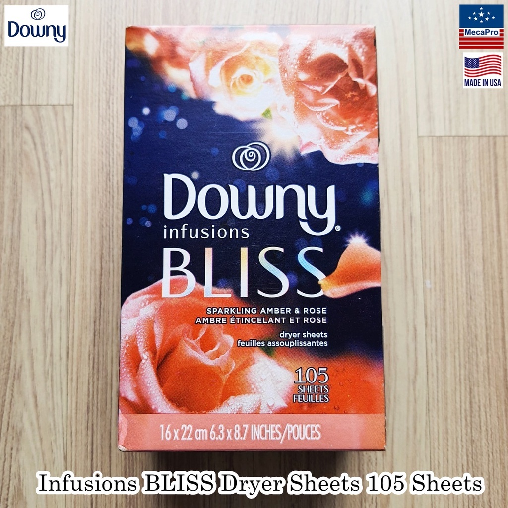 Sale!! สินค้าราคาพิเศษ Downy® Infusions Bliss Dryer Sheets 105 Sheets แผ่นหอมอบผ้า ดาวน์นี่ อินฟิวชั