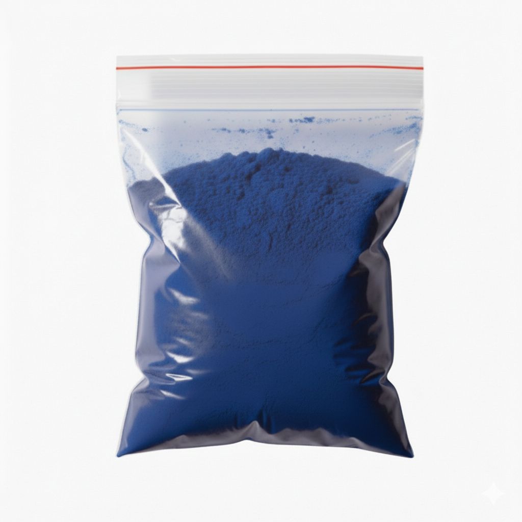 สีผสมอาหารชนิดผง ละลายน้ำ สีฟ้าสด บริลเลียนต์ บลู  CI No.42090 (Bright Blue Brilliant Blue FCF) น้ำหนัก1000กรัม