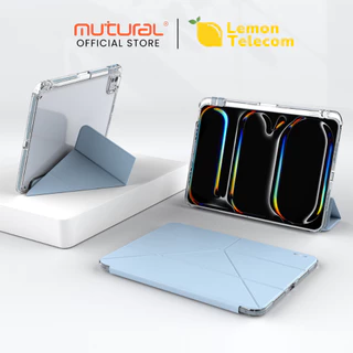 Mutural รุ่น Clear Pro Series เคส iPad Air4/5/6/7 iPad Pro iPad Gen10/11 เคสไอแพดกันกระแทกกันรอยพับจีบหลังใสสีพลาสเทล