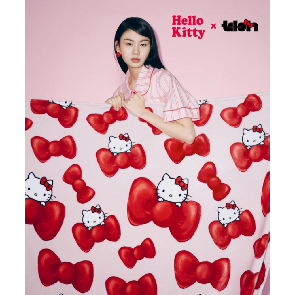 พรี 14 วัน 🫶🏻 Hello Kitty X tbh ของแท้ ถูกที่สุด ผ้าห่ม 150x200cm
