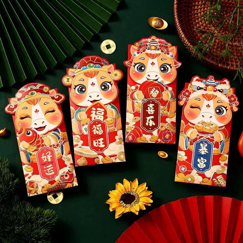 ปฏิทินจีน2026 ซองแดงสำหรับปีม้า แพ็คเก็ตสีแดงสร้างสรรค์ ซองอั่งเปาแบบพับได้อั่งเปาตรุษจีน ตกแต่ง ซองอั่งเปาลายมงคล - รูปที่ 5