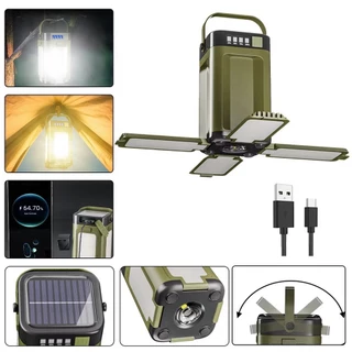 Camping Lamp ไฟฉาย พับได้ 20000mAh Solar Type-C กันน้ํา IPX4 พลังงานแสงอาทิตย์ไฟ 5โหมด แบบพกพา USB