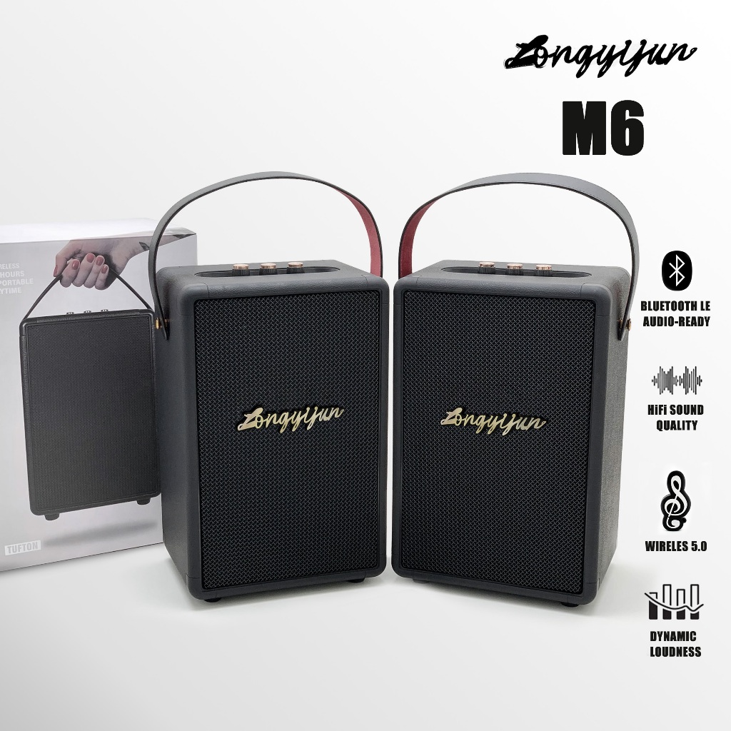 TUFTON M6 ลำโพงบลูทูธ พร้อมสายหิ้ว ปรับเบสได้ 🔈ลำโพงเบส6.5นิ้ว เสียงเบสดีที่สุดในช่วง5Kบาท！！ 80W Bluetooth speaker