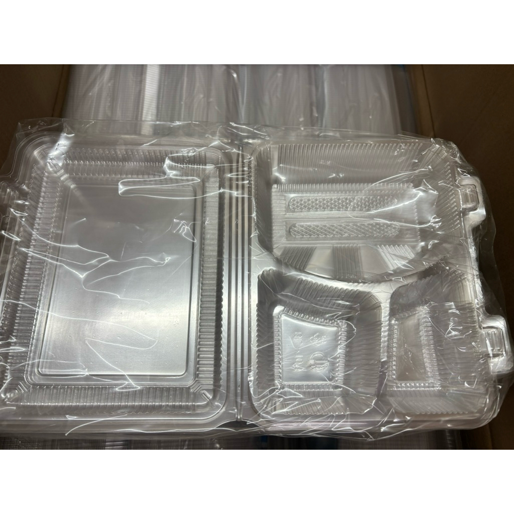 กล่องพลาสติก3ช่องใสล็อกแน่นBL-105ยี่ห้อเบนลี่บรรจุ50ชิ้น/แพ็ค