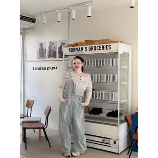 LindaaPlus-- เอี้ยมยีนส์ทรงเบสิค มินิมอลสุดๆ กางเกงเป็นทรงขากระบอกใหญ่พิเศษ buggy jeans