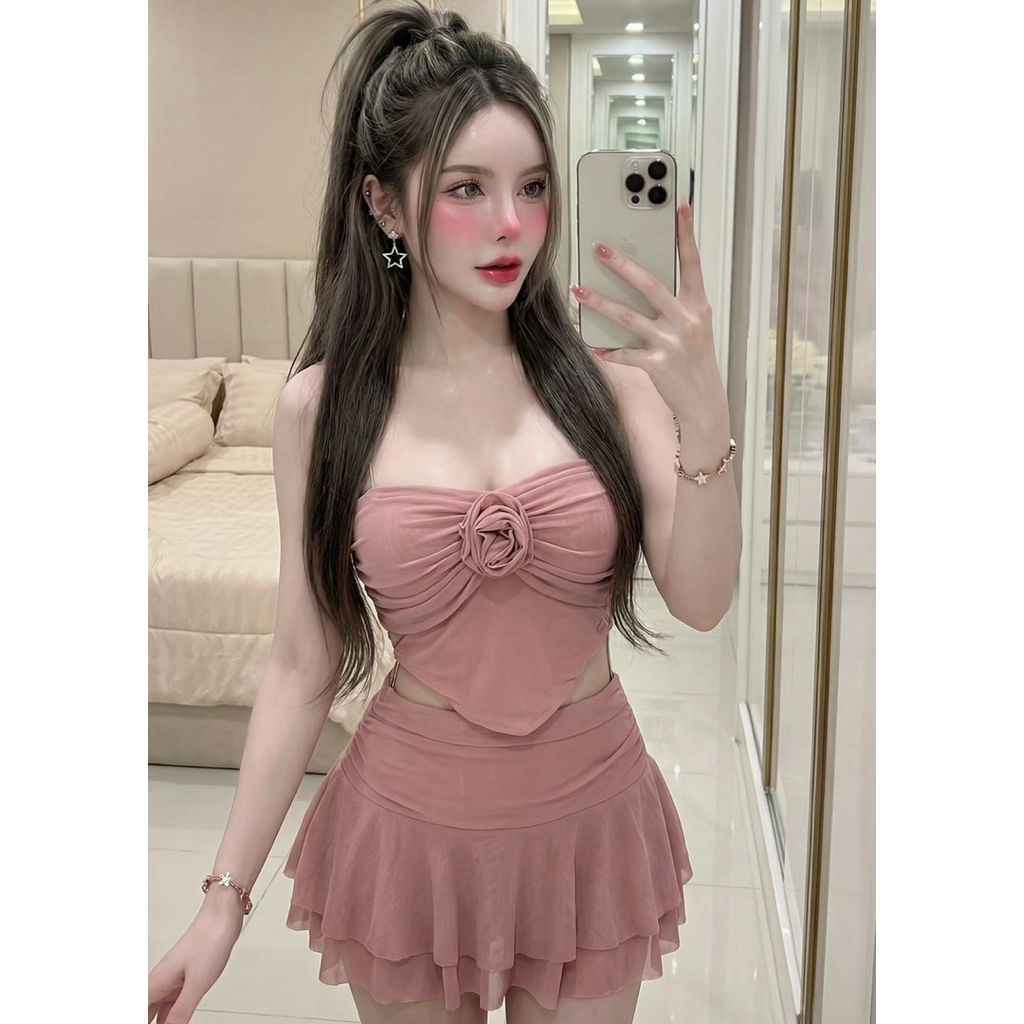 ｛𝘽𝙔 𝙁𝘼𝙃｝💥ツ ชุดเซ็ทเกาะอก ออกงานใส่ดินเนอร์หรูรุ่นงานตามหา