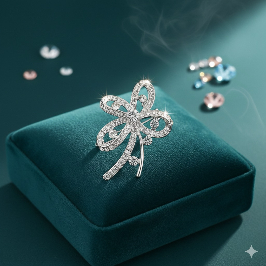 เข็มกลัดเพชรคริสตัลหรู Luxury Crystal Brooch งานพรีเมียม ออกงาน ชุดไทย ชุดราตรี ราคา ถูกที่สุด ดีลบีเคเค แกลเลอรีภาพที่ 4