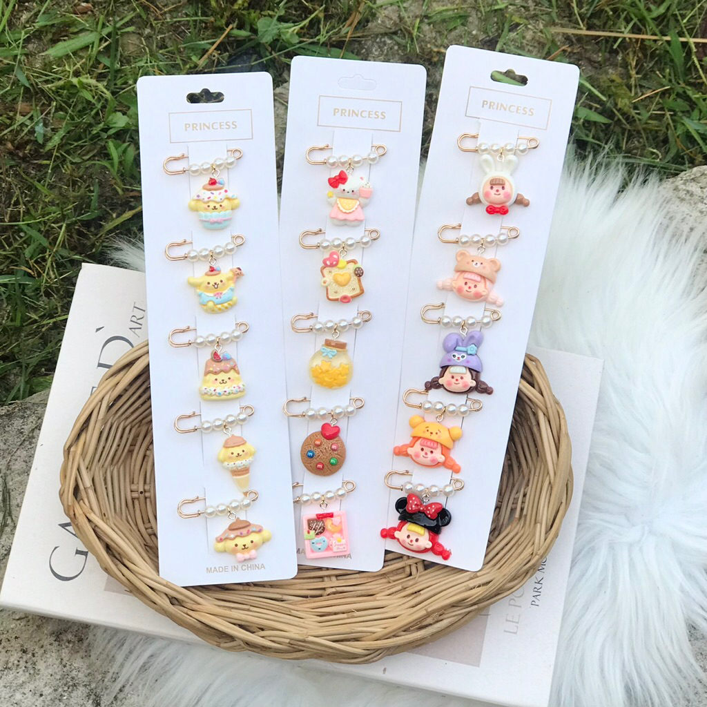 ❣️D4 เข็มกลัดคนท้อง 5 ชิ้น ขนาด 3.8 ซม. ติดเสื้อผ้า กระเป๋า ผ้าคลุม ฮิญาบ ปรับเอวกางเกง สัญลักษณ์คนท้อง พร้อมส่ง