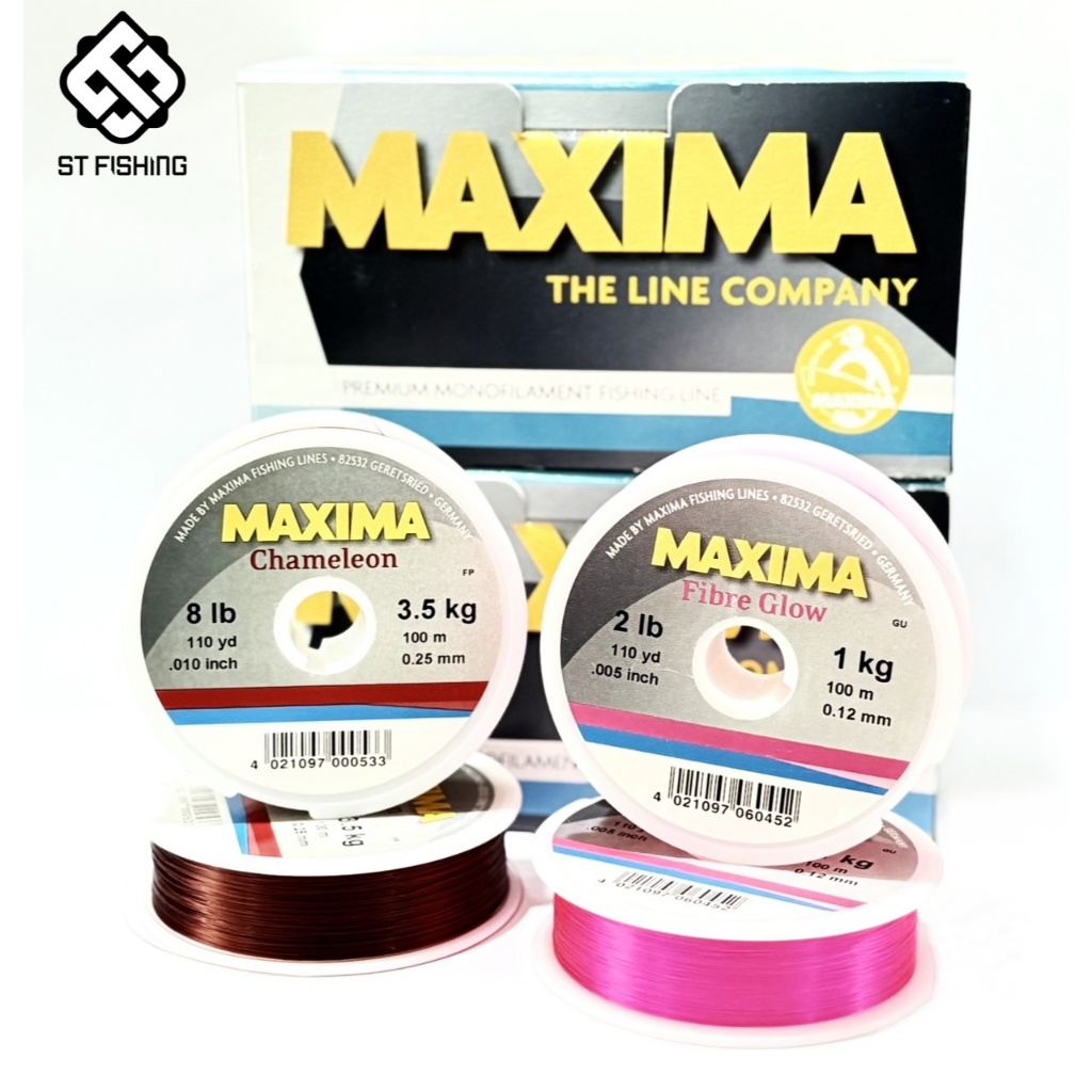 สายเอ็น Maxima สีน้ำตาล-ชมพู ขนาด 2-25 ปอนด์ (ความยาว 100 เมตร)