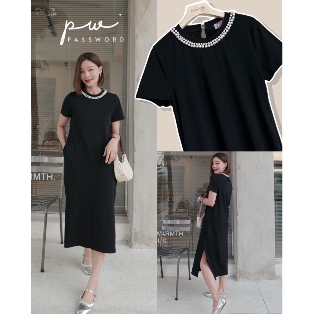 Password เดรสผ้ายืดอย่างดี เนื้อไม่บางนะคะ ใส่อยู่ทรงสวย ไม่แนบตัว