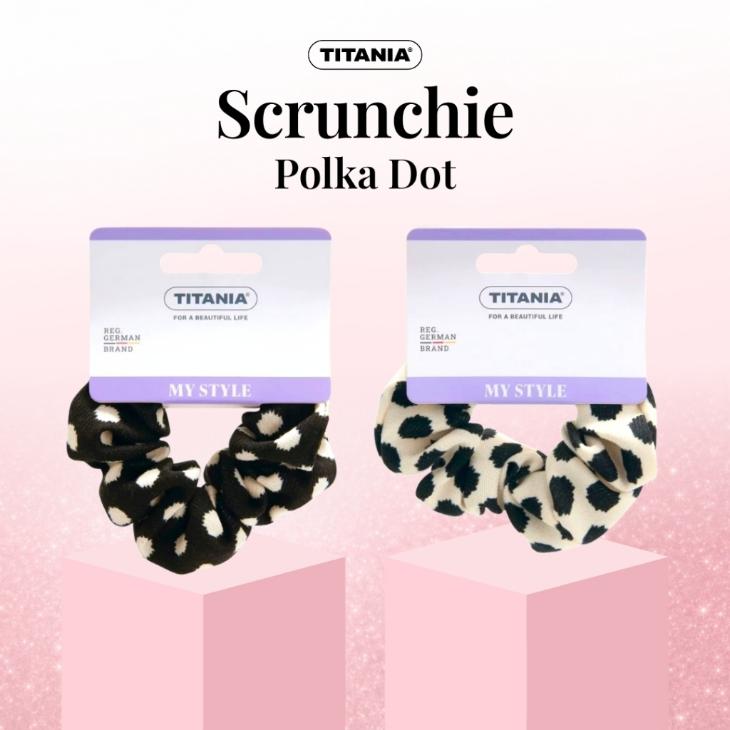 TITANIA Scrunchie ยางมัดผมผ้าลายจุด Polka Dot นำเข้าจากเยอรมัน