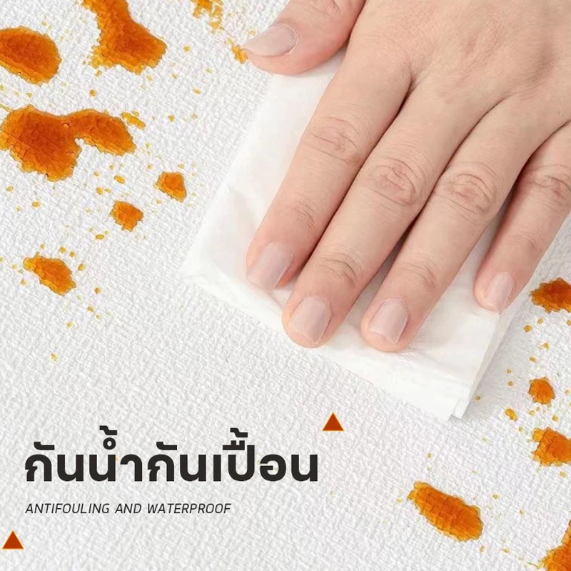 วอลเปเปอร์ติดผนังลายผ้าทอ 50×300ซม สติ๊กเกอร์ติดผนังลายผ้า ทนทาน กันน้ำ ติดตั้งง่าย วอลเปเปอร์ผ้าลินิน - รูปที่ 2
