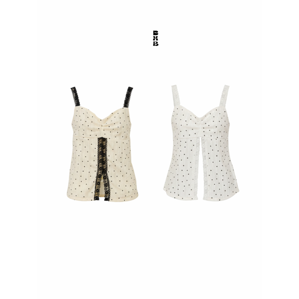 BXB - Yves Polkadot Lace Tank เสื้อกล้ามผ้าลูกไม้ลายจุด