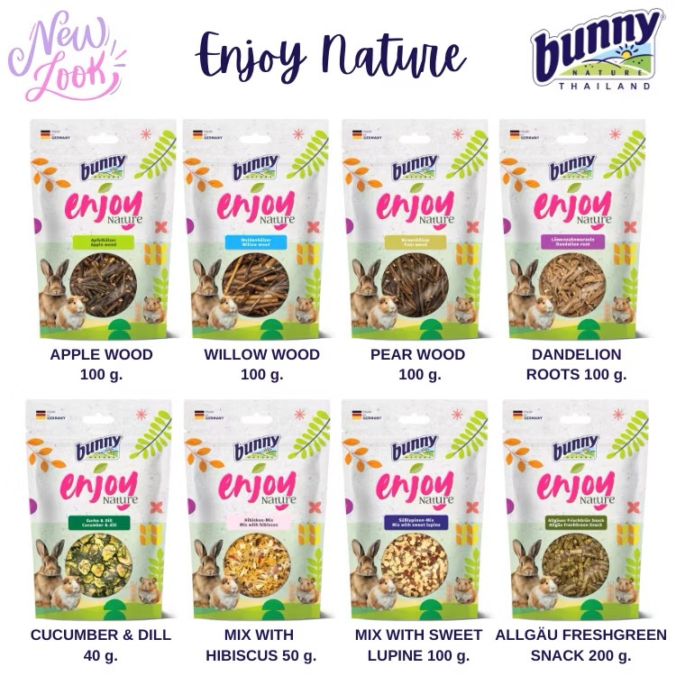 Bunny Nature Enjoy บันนี่ เนเจอร์ อาหารว่าง ขนมสำหรับกระต่าย และสัตว์เล็ก ด้วยส่วนผสมจากธรรมชาติ 100%