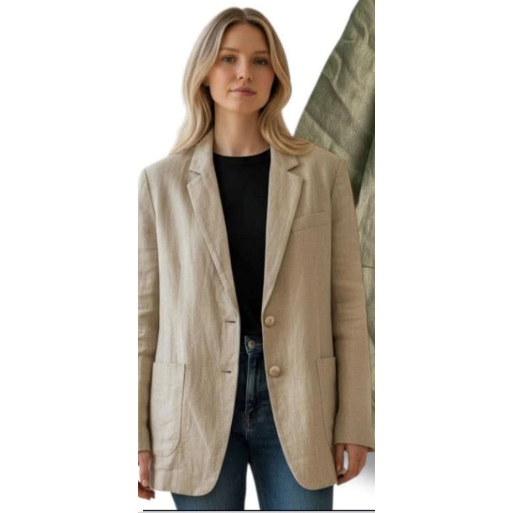 MaxMara WEEKEND LINE Beige Blazer Jacket Size 8