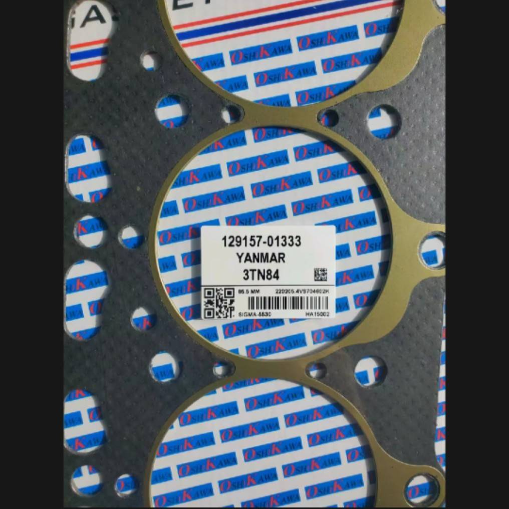 OSHIKAWA ปะเก็นฝาสูบ 3TN84 3T84 new ตาน้ำถั่ว 129157-01333 ปะเก็นฝาสูบยันม่าร์ Yanmar