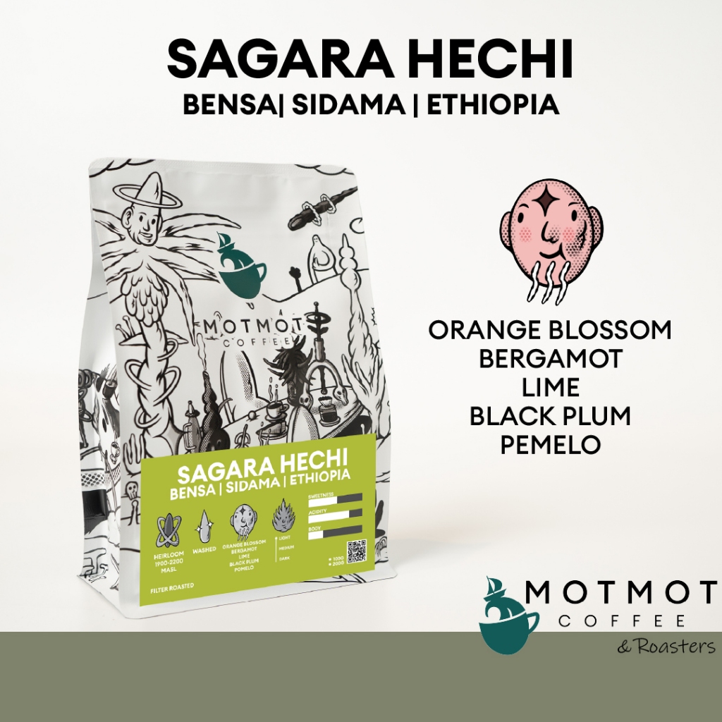 Ethiopia Sidama Bensa Sagara Hechi Washed G1 Washed | เมล็ดกาแฟคั่ว เอธิโอเปีย MOTMOT COFFEE