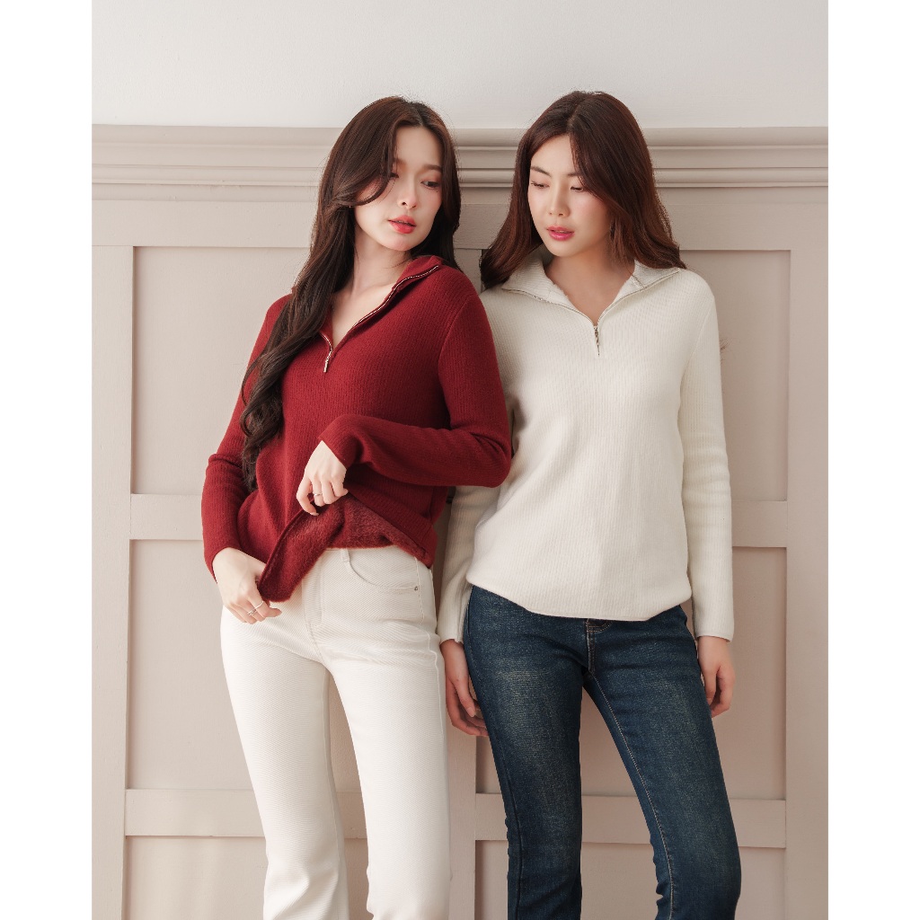 S153 - Milano Ribbed Half Zip Sweater