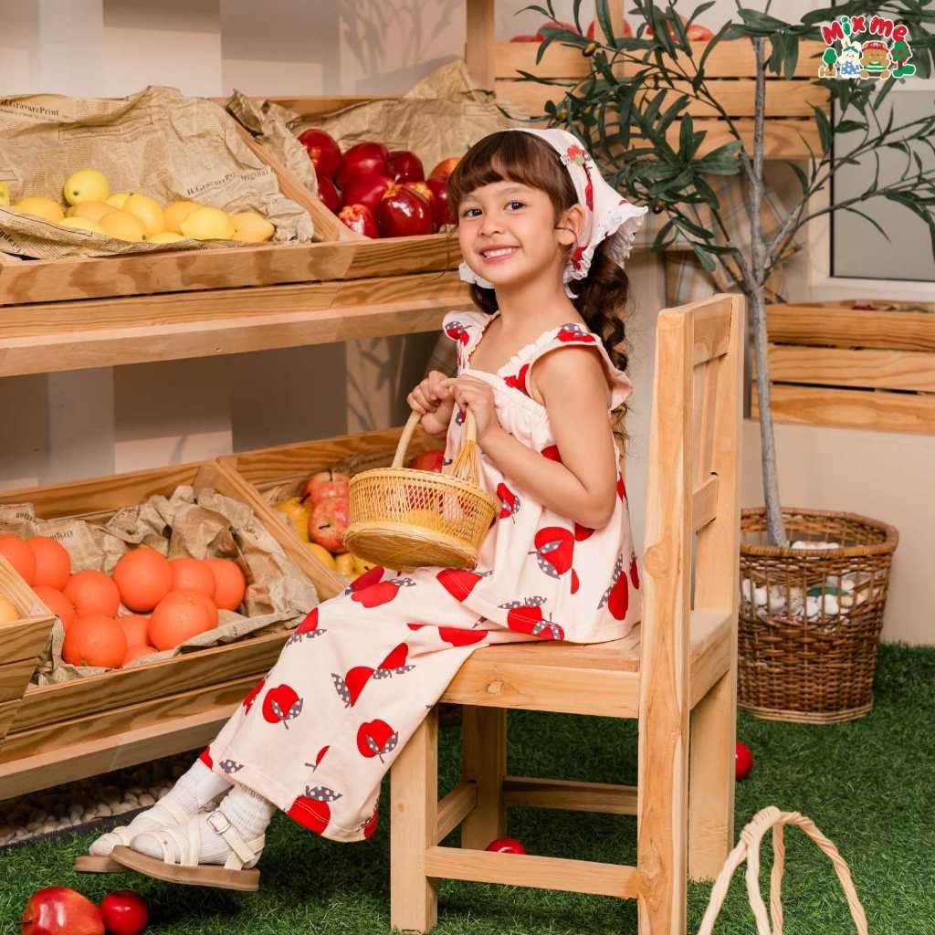 Mix Me เสื้อสายเดี่ยว กางเกงทรงขาบาน ลายแอปเปิ้ล ผ้า Single Jersey เด็กหญิง อายุ 1-7 ปี เสื้อผ้าเด็ก รุ่น 500452/500453 - รูปที่ 2