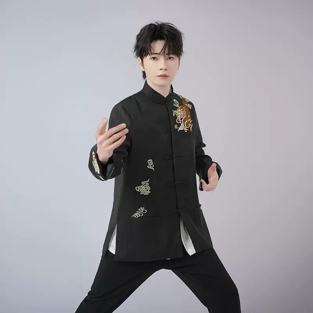 มีส่งแมส จาก กทม เสื้อจีน เจ้าสัว ปักมังกรพาดไหล่ มีซับใน ผ้าดี เสื้อคอจีน เสื้อตุรษจีน Chinese new year ราคา ถูกที่สุด ดีลบีเคเค แกลเลอรีภาพที่ 8