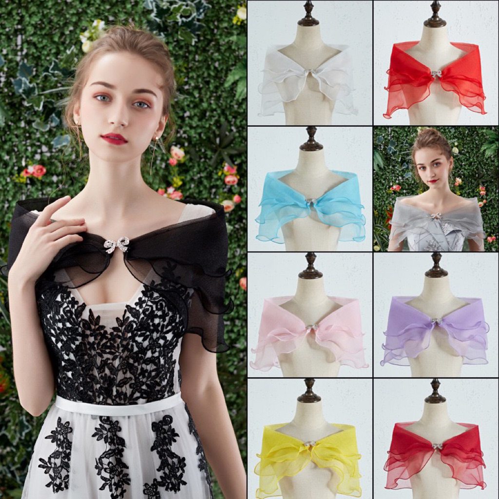 ผ้าคลุมไหล่ลูกไม้ Tulle สำหรับงานแต่งงานและปาร์ตี้สินค้สพร้อมสางจากไทย ไม่ตรงปกคืนเงิน