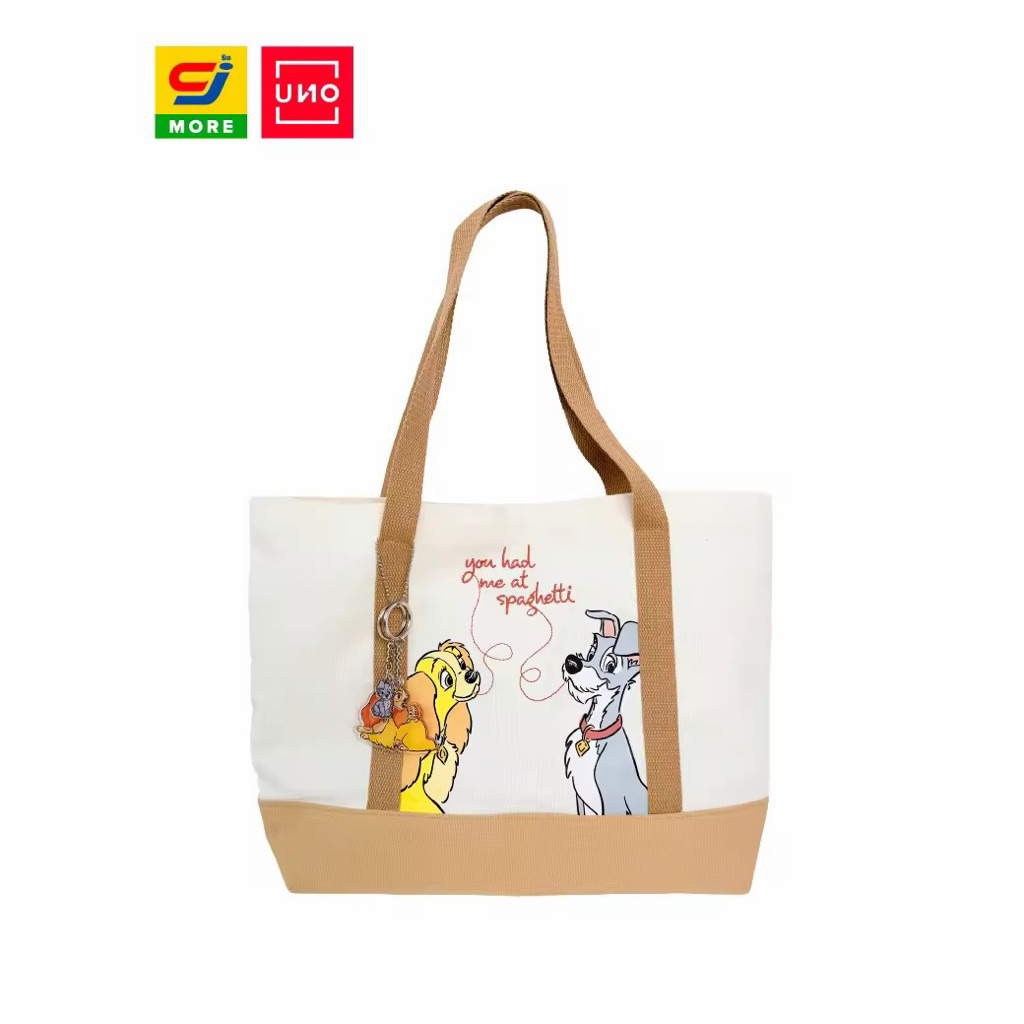 ใหม่/พร้อมส่ง กระเป๋าสะพายพร้อมพวงกุญแจ Lady and the Tramp ลิขสิทธิ์ของแท้