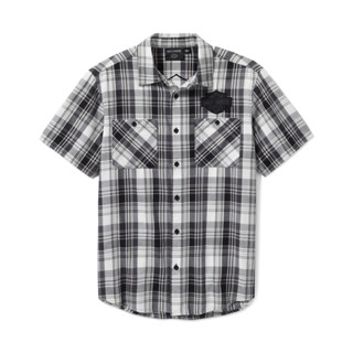 เสื้อเชิ้ต BAR & SHIELD PLAID SHIRT - GHOST GREY & ASPHALT 9…