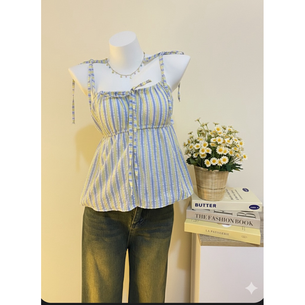 X1. ผูกไหล่สายเดี่ยว มี 2 ไซส์ อก 30-48 นิ้ว #ทะเล #คาเฟ่ #เสื้อ #อวบ