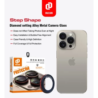 ฟิล์มเลนส์ DUZON Camera Lens Protector for iPhone 17 12 13 14 15 16 PRO MAX PLUS MINI Glass Metal Individual Ring Cover