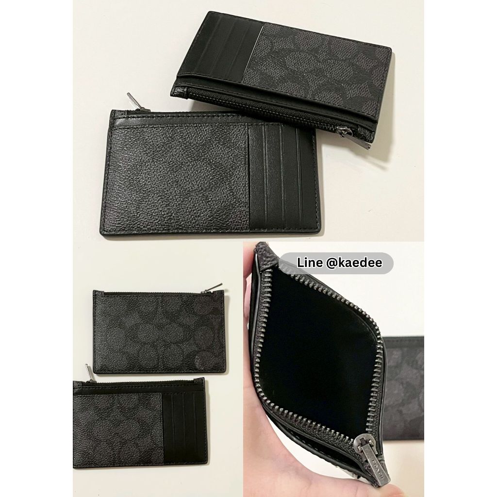 พร้อมส่งในไทย ของแท้ 100 % COACH ZIP CARD CASE  IN SIGNATURE