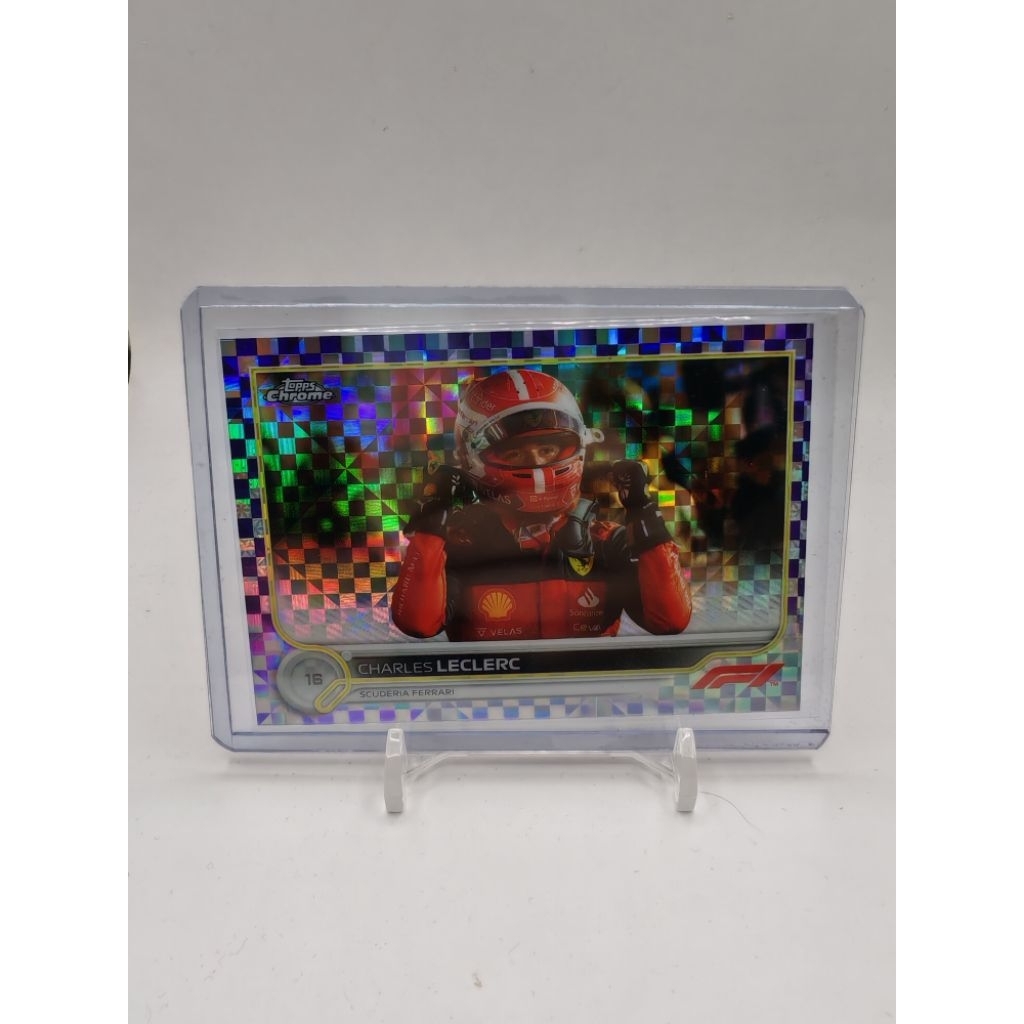 การ์ด f1 2022 topps chrome charles leclerc checker purple /199