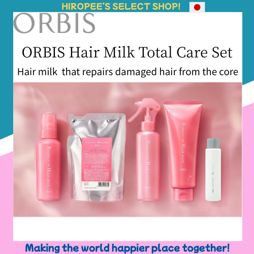 ORBIS Brand Hair Care Total Set~Essence in Hair Milk(Bottle & Refill140g ea.)/Treatment Hair Water18