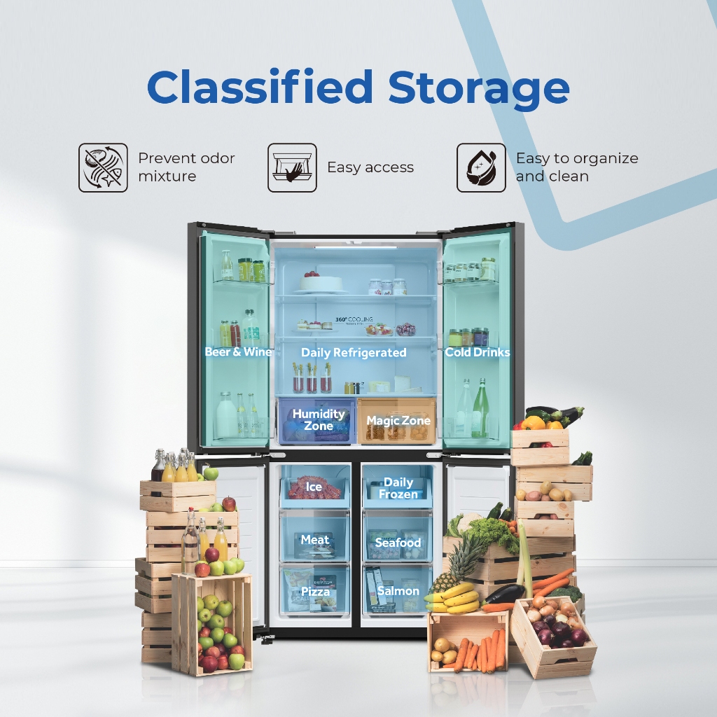 HAIER 4 Door Refrigerator (HRF-MD469M MB), 16.1 Cubic