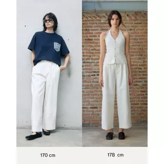 STUDIO UNKNOWN - SS26 Anna Pleated Trousers กางเกงพลีทตกแต่งกระดุมปรับระดับช่วงเอว