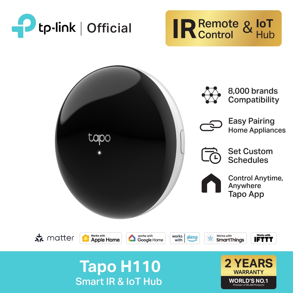 TP-Link Tapo H110 Smart IR & IoT Hub อุปกรณ์เปิดปิดแอร์ ทีวีและรีโมท ควบคุมผ่านApp หมดปัญหารีโมทหายหรือแบตเตอรี่หมด