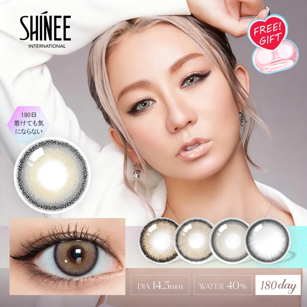 【FREE!GIFT】shinee คอนแทคเลนส์ Olivia Brown / Light Brown / Gray ตาใหญ่ ลายฮิต ขายดีมาก DIA14.5mm ,HC498-5
