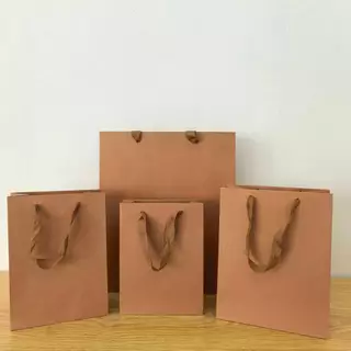 Kraft paperbags หลายขนาด260g หนาขึ้น แข็งแรงขึ้น ถุงของขวัญ ถุงกระดาษคราฟท์ ถุงช้อปปิ้ง ถุงของขวัญ พร้อมส่งทันที