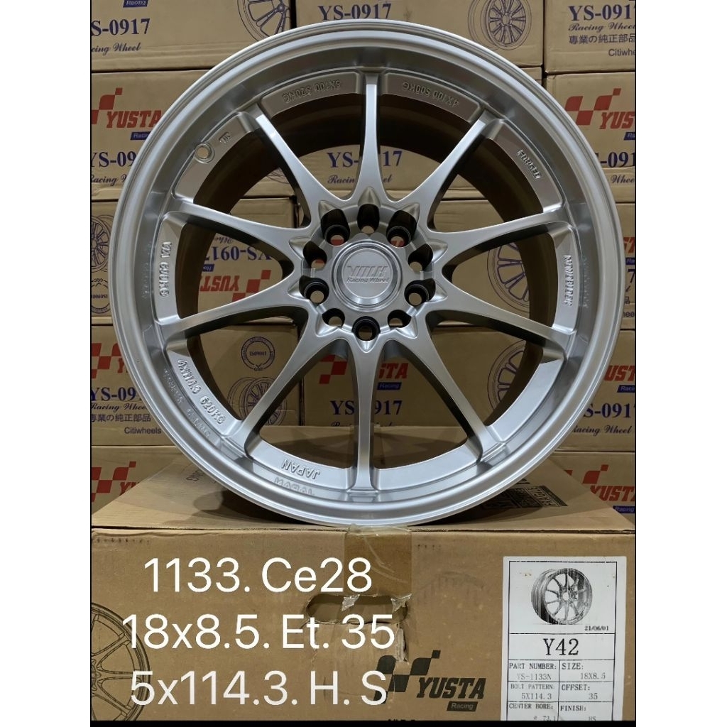 ล้อแม็กซ์ YUSTA​ CE28​ขอบ18 5​รู114.3​กว้าง8.5นิ้วET38​ FLOW​ FORMING​ มี4สี​ให้เลือก​ล้อคุณภาพแข็งแ