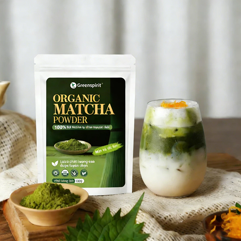 Greensprit ผงชาเขียวมัทฉะ แท้ 100% ขนาด 40g ไม่ผสมแป้งและน้ำตาล