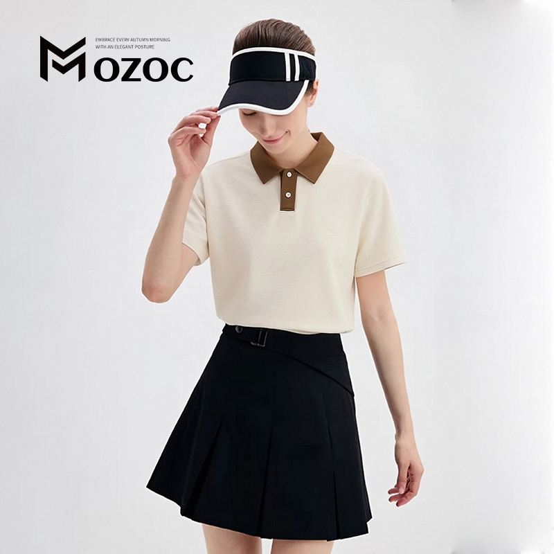 MOZOC เสื้อโปโลแขนสั้นลำลองผู้หญิง POLO จัดส่งจากกรุงเทพ ทรงหลวม ใส่สบายและใช้งานได้หลากหลาย