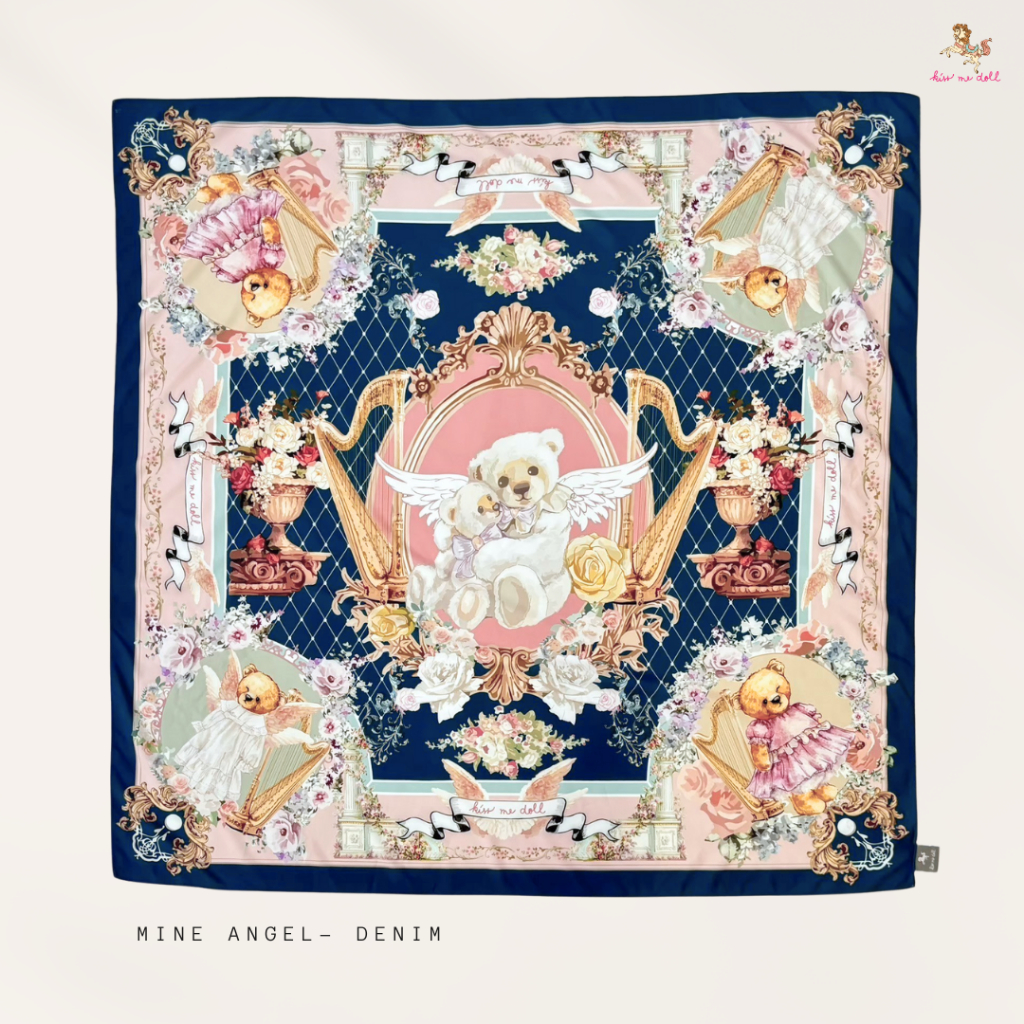 Kiss Me Doll إيشارب بنقشة دب Mine Angel ‏100×100 سم — صورة 7