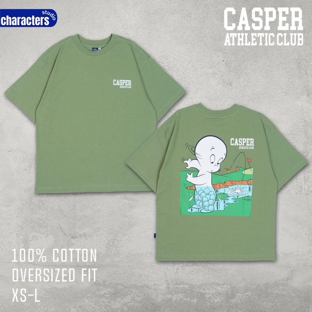 Universal Studio เสื้อผู้ชายโอเวอร์ไซส์ แคสเปอร์(Casper) ตีกอล์ฟ ผ้า Cotton 100% สินค้าลิขสิทธิ์แท้ 