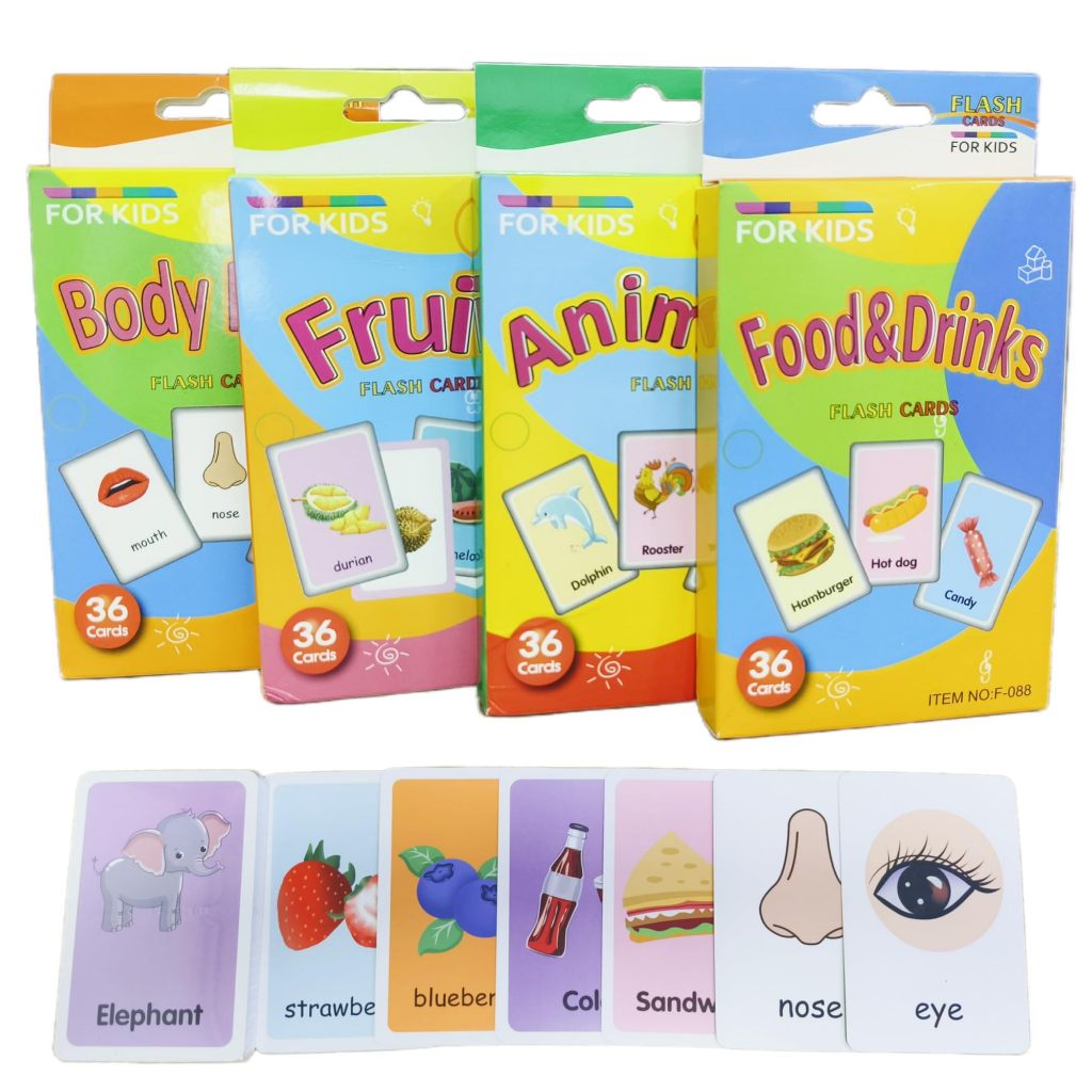 บัตรคํา flashcard ขนาด เสริมพัฒนาการเด็ก ชุดแฟลชการ์ด animal vegetable แฟลชการ์ดคำศัพท์