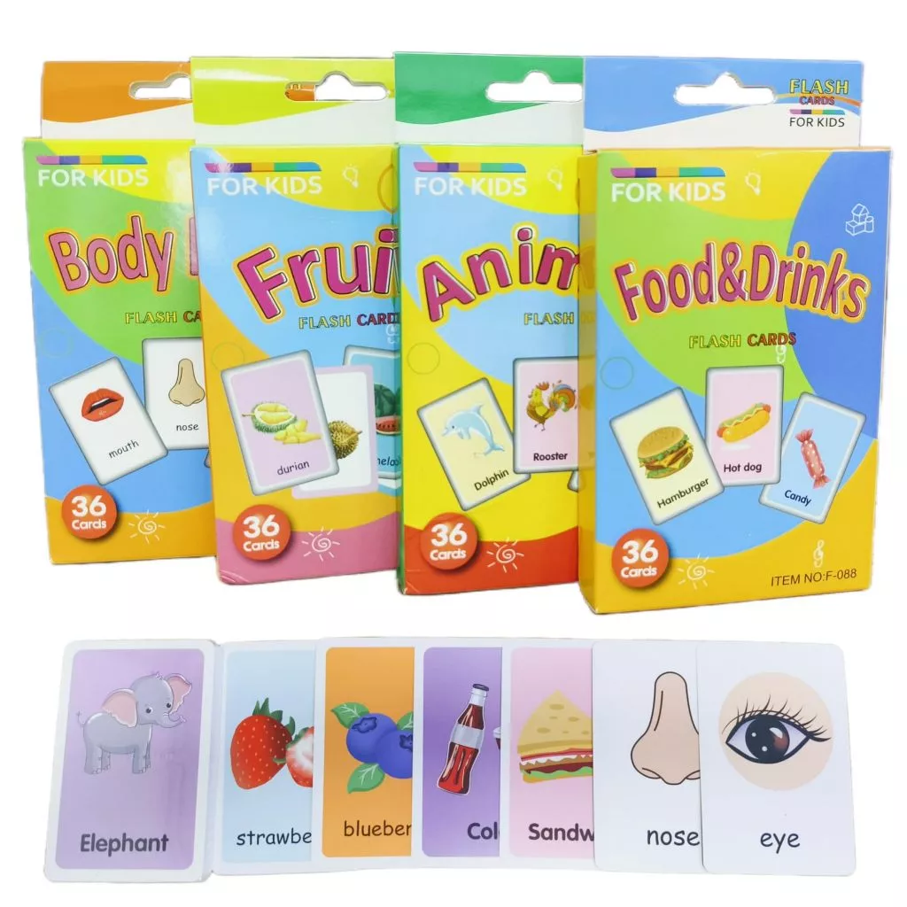บัตรคํา flashcard ขนาด เสริมพัฒนาการเด็ก ชุดแฟลชการ์ด animal vegetable แฟลชการ์ดคำศัพท์